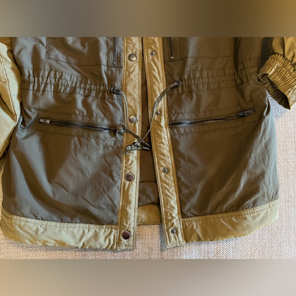 Oversized Future Collective Two-Tone Quilt Lined Utility Jacket Olive Green - Picture 3 of 10